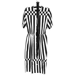 VINTAGE BROWNSTONE STUDIO Linen A-Line Shirt Dress